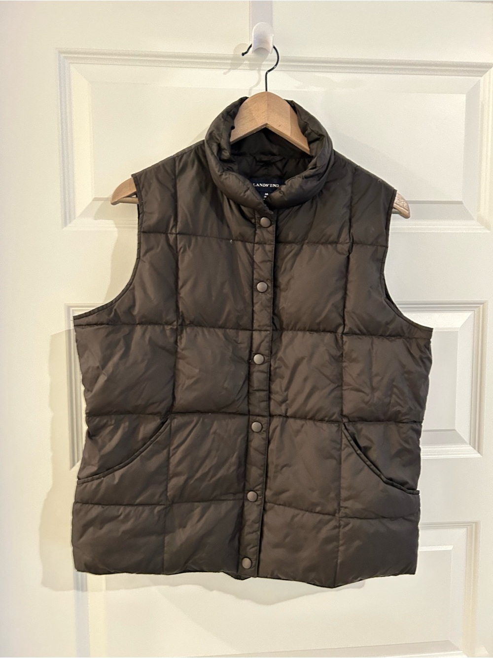 Lands End Down Puffer Vest Black Size M 10 - 12